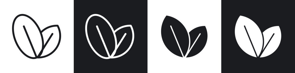 Vegan icons set. filled and line illustration