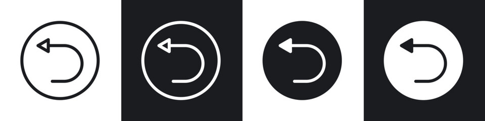 Undo icons set. filled and line illustration