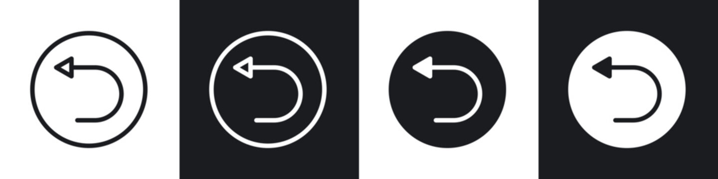 Undo icons set. filled and line illustration
