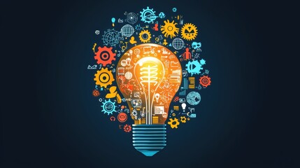 Creative Lightbulb Design with Interconnected Gears