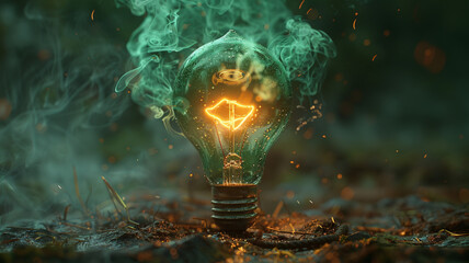 3D light bulb close up