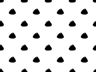 Black and white seamless pattern with poop. Poop. Vector background.