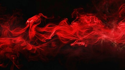 Abstract red smoke swirling against a black background. Fire and mystery concept.