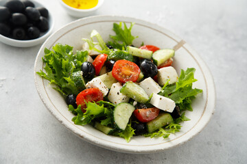 Traditional Greek salad with Feta cheese