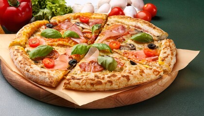 featuring a creative arrangement of delicious pizzas served in an attractive display.