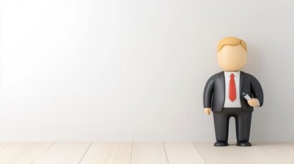 Businessman Figurine with Neutral Background