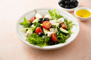 Traditional Greek salad with Feta cheese