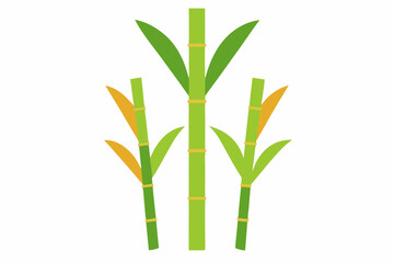 Naklejka premium Sugarcane Stalks' creative vector design on a white background