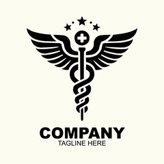 Caduceus health vector silhouette illustration