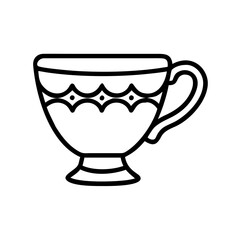 American ancient tea cup icon with Transparent Background Clipart