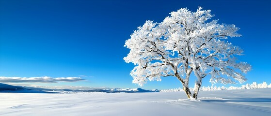 Serene Winter Mural, a peaceful depiction of snow-covered landscapes, evoking calm and tranquility through soft white and blue tones.