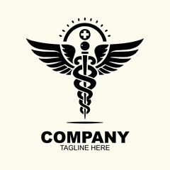 Obraz premium Caduceus health vector silhouette illustration