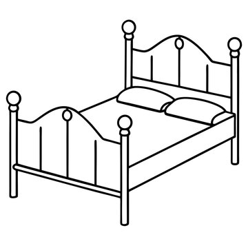 recommend clip art: line art bedstead household with Transparent Background Clipart