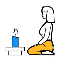 focused meditation line icon vector. focused meditation sign. isolated symbol illustration