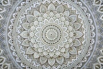 Obraz premium Ornate mandala design with intricate white lace details.