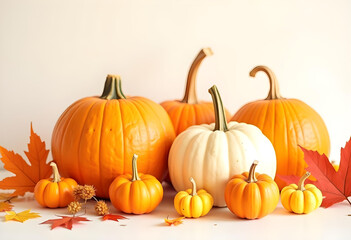 Happy Thanksgiving Day Illustration Designs with Autumn Elements and Background