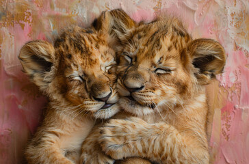 Adorable Lion Couple for Valentine