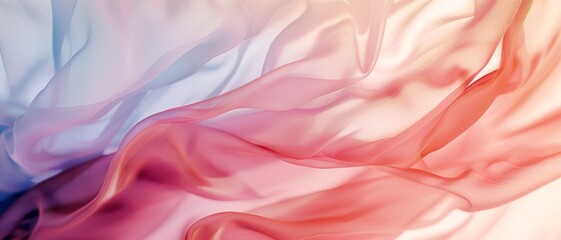 Obraz premium Softly draped fabric in pastel hues creates a dreamy, ethereal atmosphere, like flowing waves of color in gentle motion.