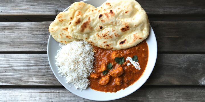 a plate of food with rice and a torl