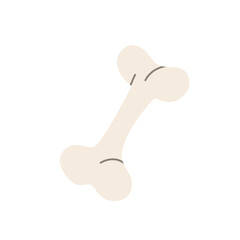 Flat vector illustration of a spooky bone, perfect for Halloween-themed designs. 