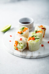 Vegan fresh rolls with vegetables
