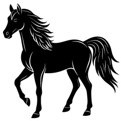 horse silhouette isolated on white background