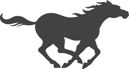 Horse Silhouette Vector in Motion - Capturing the Beauty of a Running Stallion.