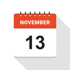 November 13 Calendar Date icon
