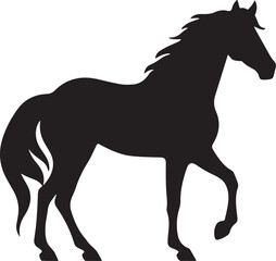 Majestic Horse Silhouette Vector - Graceful Galloping Stallion Art for Equine Lovers.