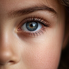 Fototapeta premium a close-up of a woman's eye with a cinematic look.