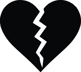  Stylized Broken Heart Silhouette Vector – Great for Invitations, Love Logos, and Decor.