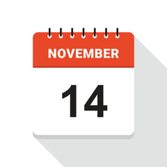 November 14 Calendar Date icon