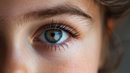 Obraz premium a close-up of a woman's eye with a cinematic look.