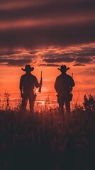 Fototapeta premium silhouette of a cowboy