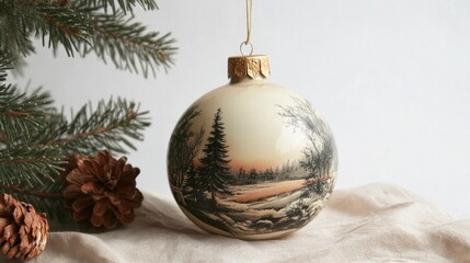This is a classic Christmas ornament, designed in a retro style. It's perfect for decorating your Christmas tree or adding a vintage touch to your holiday decor.
