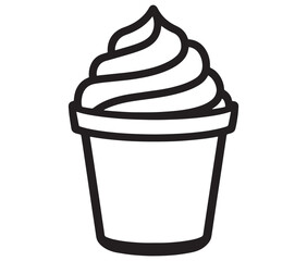 Illustration of a cupcake, Frozen yogurt line icon, Line art ice - cream vector