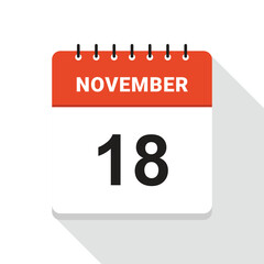 November 18 Calendar Date icon