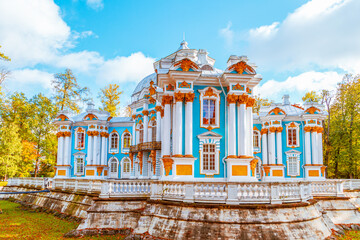 The Hermitage Pavilion in Catherine Park in golden autumn. Pushkin (Tsarskoe Selo)