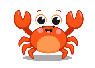 Fototapeta premium Cute Cartoon Crab Illustration 