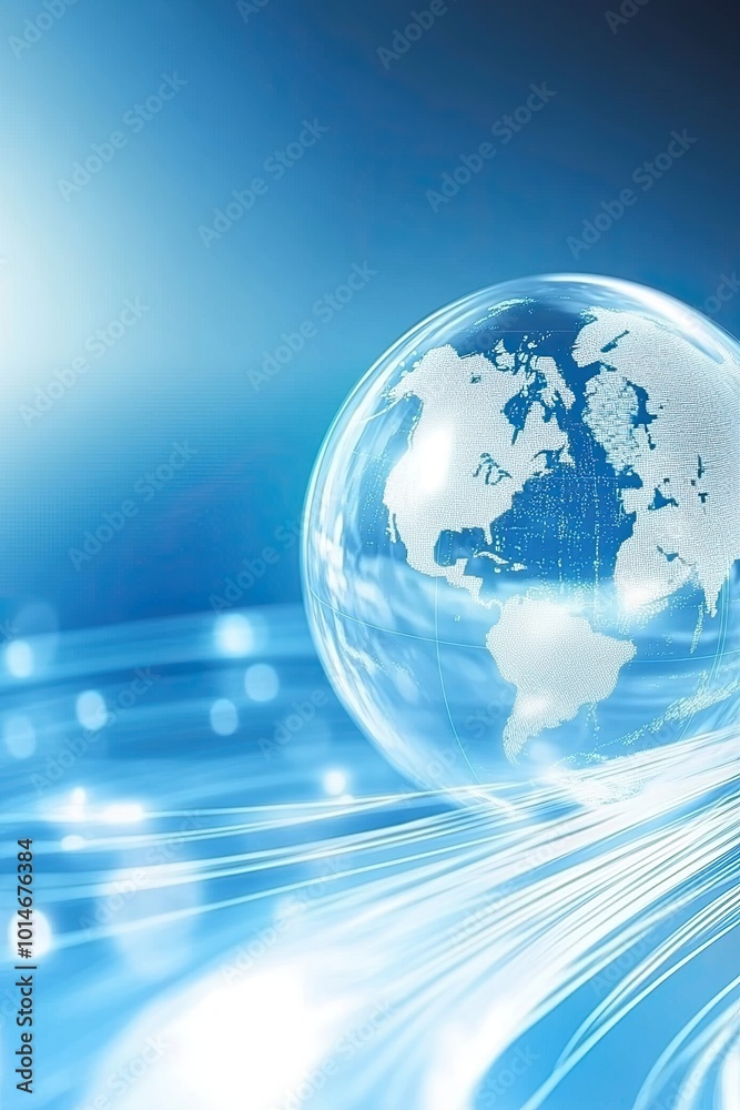 Aufkleber a modern representation of the world highlighting connectivity and technology in a quantum setting