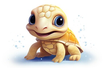 Fototapeta premium A cute little turtle with a big smile on its face
