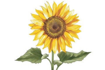 Obraz premium Sunflower, modern style on a white background