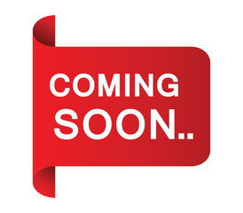coming soon tag sticker. new upcoming product red label for app, website. transparent png and vector illustration.