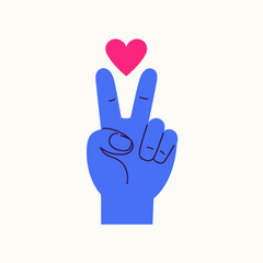 Fototapeta premium Peace Sign with Heart 