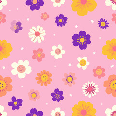 Pink Floral Seamless Pattern  

