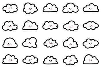 Obraz premium Smiling Clouds Pattern 