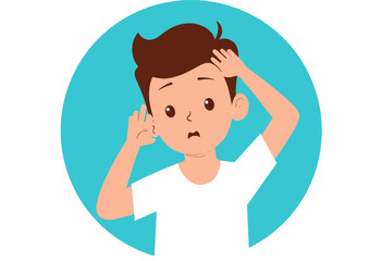 Surprised Boy Cartoon Illustration 
