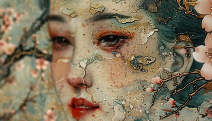 Traditional Chinese Painting with intricate designs, historical and artistic, Art, Soft tones, Painting, Eastern beauty