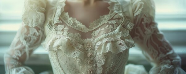 Obraz premium Victorian fashion with elegant dresses, historical and sophisticated, Fashion, Soft tones, Photograph, 19thcentury elegance