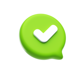 Check mark 3d icon illustration